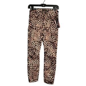 Jen 7 Mid Rise Leopard Ankle Skinny Pants Size 0